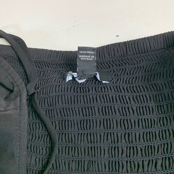 Express Black Ruffle Tie Wrap Dress XL Petite Sleeveless Spaghetti Strap Smocked - Picture 11 of 13